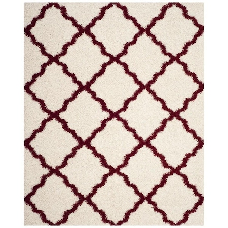 Safavieh Sgd-Dallas Shag Rectangle Area Rug, Ivory and Red - 6 x 9 ft. SGD257R-6